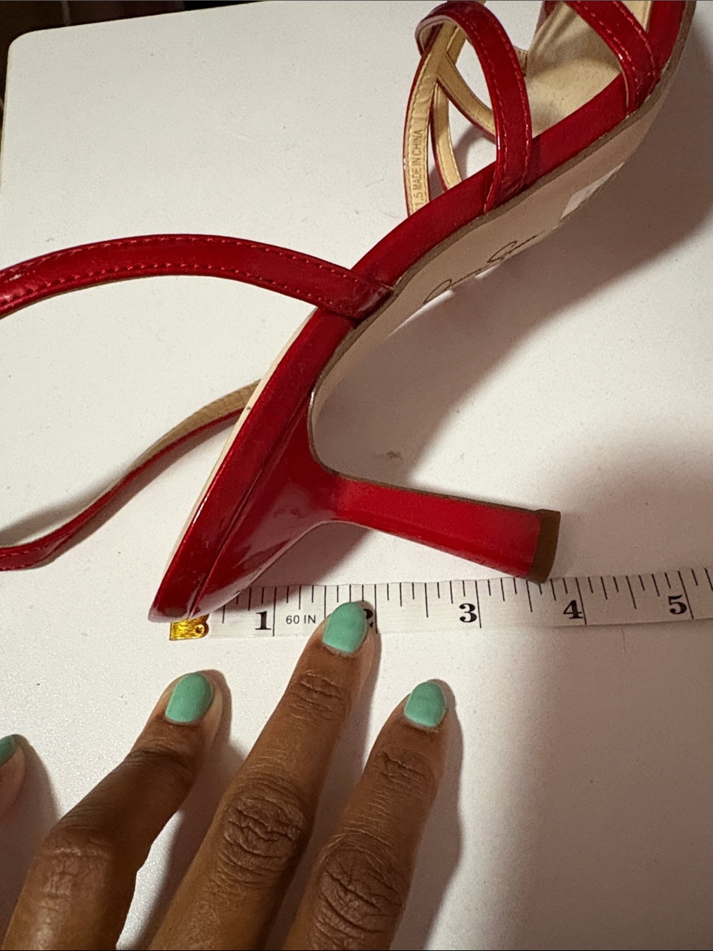 Jessica Simpson Red Strappy Pointed Toe Stiletto Sandals with Ankle Wrap - Picture 6 of 6